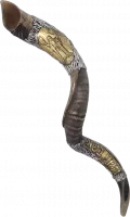 Silver-plated shofar, moses pattern