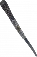 Shofar oryx, exotic, with silver and gold plating, Star of David pattern