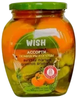 Ассорти помидоры и огурцы консервированные WISH 680 гр.-Photoroom