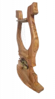 David's harp made of olive wood, Sity of David pattern, handmade_1