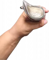 Mezuzah with silver shofar kudu pattern_1