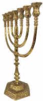 Gold-plated Temple Menorah, a replica of the original, 14inch_1