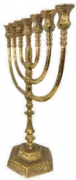 Gold-plated Temple Menorah, a replica of the original, 12inch_1
