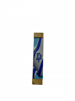 Mezuzah case made of olive wood and epoxy glass Flag of Israel