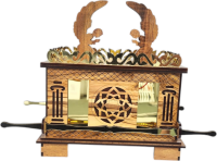 Large model of the Ark of the Covenant made of olive wood, handmade