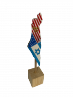 Olive tree mezuzah case Flags of Israel of America