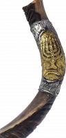 Silver-plated shofar, menorah pattern, handmade_2
